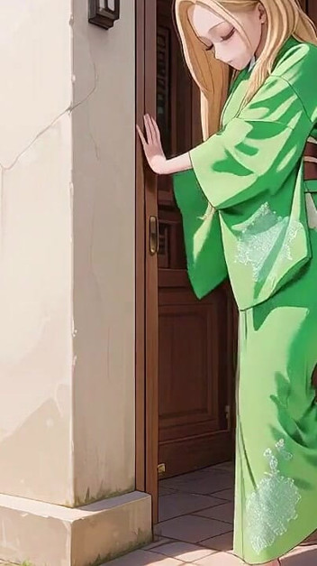 Lazy Japanese Corridor Morning, She Breathes Heavy Touching Her Chest with a Hazy Gaze Waiting for Your Touch