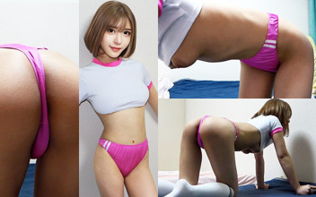 Thong Bloomers and No Bra Short Gym Clothes Girl Clean Room, Indoor Camera Cute Tits Girl in Girl’s Only Apartment in Japan
